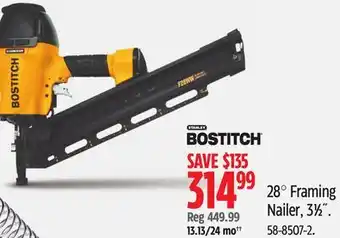 Canadian Tire Bostitch 28° Framing Nailer offer