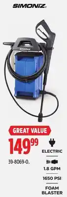 Canadian Tire Simoniz Electric Pressure Washer offer