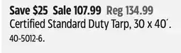 Canadian Tire Certified Standard Duty Tarp offer