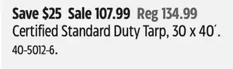 Canadian Tire Certified Standard Duty Tarp offer