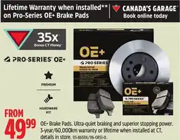 Canadian Tire OE+ Brake Pads offer