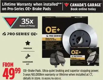 Canadian Tire OE+ Brake Pads offer