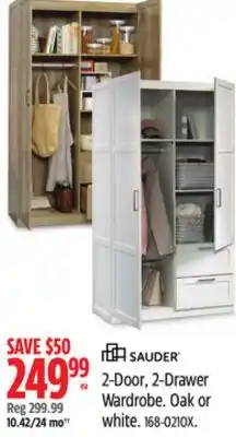 Canadian Tire Sauder 2-Door, 2-Drawer Wardrobe offer