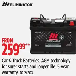 Canadian Tire MotoMaster Eliminator Car & Truck Batteries offer
