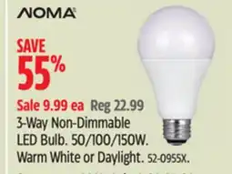 Canadian Tire NOMA 3-Way Non-Dimmable LED Bulb offer