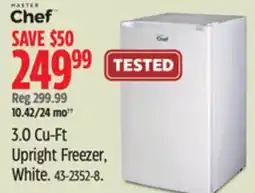 Canadian Tire Master-Chef 3.0 Cu-Ft Upright Freezer, White offer