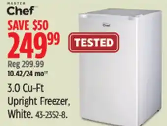 Canadian Tire Master-Chef 3.0 Cu-Ft Upright Freezer, White offer