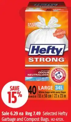 Canadian Tire Selected Hefty Garbage and Compost Bags offer