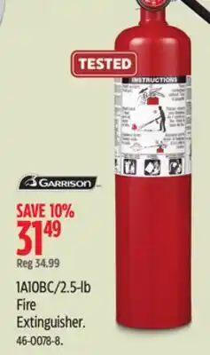 Canadian Tire Garrison 1A10BC/2.5-lb Fire Extinguisher offer