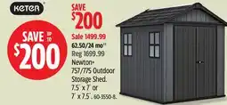 Canadian Tire Keter Newton+ 757/775 Outdoor Storage Shed offer