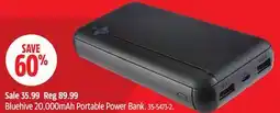 Canadian Tire Bluehive 20,000mAh Portable Power Bank offer
