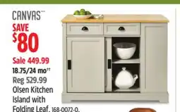 Canadian Tire Olsen Kitchen Island with Folding Leaf offer