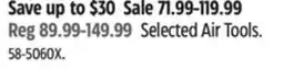 Canadian Tire Selected Air Tools offer