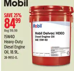 Canadian Tire Mobil 15W40 Heavy-Duty Diesel Engine Oil offer