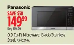 Canadian Tire Panasonic 0.9Cu-Ft Microwave, Black/Stainless Steel offer