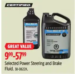 Canadian Tire Certified Selected Power Steering and Brake Fluid offer