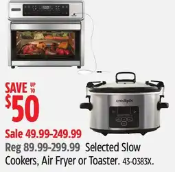 Canadian Tire Crock-Pot Selected Slow Cookers, Air Fryer or Toaster offer