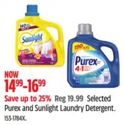 Canadian Tire Selected Purex and Sunlight Laundry Detergent offer