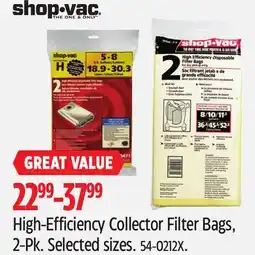 Canadian Tire Shop-Vac High-Efficiency Collector Filter Bags, 2-Pk offer