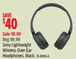Canadian Tire Sony Lightweight Wireless Over-Ear Headphones, Black offer