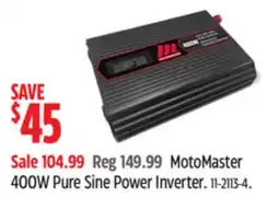 Canadian Tire MotoMaster 400W Pure Sine Power Inverter offer