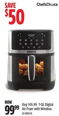 Canadian Tire Chefs choice 7-Qt Digital Air Fryer with Window offer