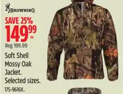 Canadian Tire Browning Soft Shell Mossy Oak Jacket offer