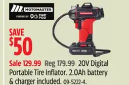 Canadian Tire MotoMaster 20V Digital Portable Tire Inflator offer
