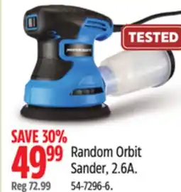 Canadian Tire Mastercraft Random Orbit Sander, 2.6A offer