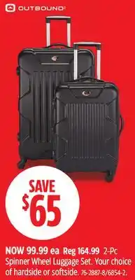 Canadian Tire Outbound 2-Pc Spinner Wheel Luggage Set offer