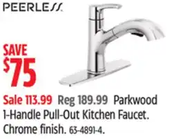 Canadian Tire Peerless Parkwood 1-Handle Pull-Out Kitchen Faucet offer