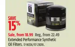 Canadian Tire Extended Performance Synthetic Oil Filters offer