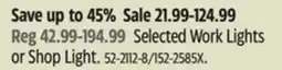 Canadian Tire NOMA Selected Work Lights or Shop Light offer