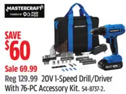 Canadian Tire 20V 1-Speed Drill/Driver With 76-PC Accessory Kit offer