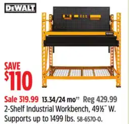 Canadian Tire Dewalt 2-Shelf Industrial Workbench offer