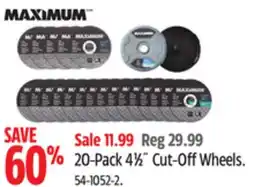 Canadian Tire 20-Pack 4 1⁄2˝ Cut-Off Wheels offer