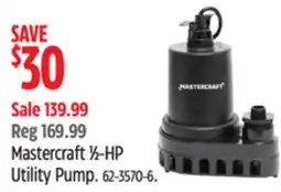 Canadian Tire Mastercraft 1⁄2-HP Utility Pump offer
