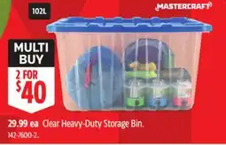 Canadian Tire Mastercraft Clear Heavy-Duty Storage Bin offer
