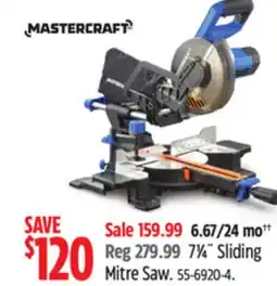 Canadian Tire Mastercraft 71⁄4˝ Sliding Mitre Saw offer