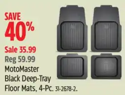 Canadian Tire MotoMaster Black Deep-Tray Floor Mats, 4-Pc offer