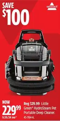 Canadian Tire Bissell Little Green Little Green HydroSteam Pet Portable Deep Cleaner offer