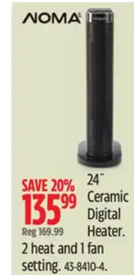 Canadian Tire Noma 24 Ceramic Digital Heater offer