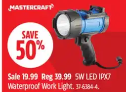 Canadian Tire Mastercraft 5W LED IPX7 Waterproof Work Light offer