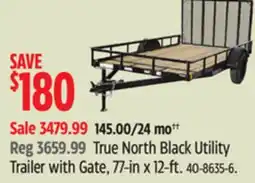 Canadian Tire True North Black Utility Trailer with Gate offer
