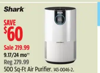 Canadian Tire Shark 500 Sq-Ft Air Purifier offer