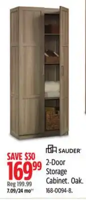 Canadian Tire Sauder 2-Door Storage Cabinet Oak Finish offer