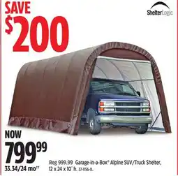 Canadian Tire Shelterlogic Garage-in-a-Box Alpine SUV/Truck Shelter, 12 x 24 x 10´ h offer