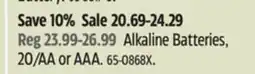 Canadian Tire Alkaline Batteries, 20/AA or AAA. Duracell offer