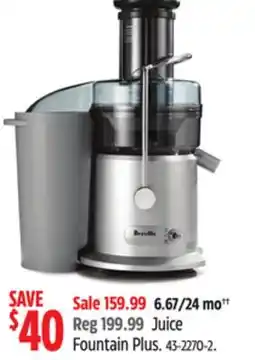 Canadian Tire Breville Juice Fountain Plus offer