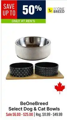 Ren’s Pets Depot BeOneBreed Select Dog & Cat Bowls offer